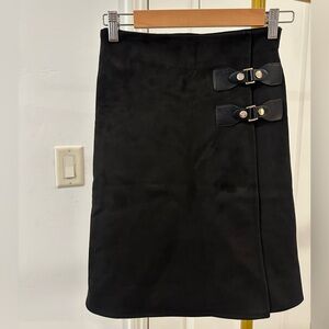 Elegant Black Skirt with Buckle Detail